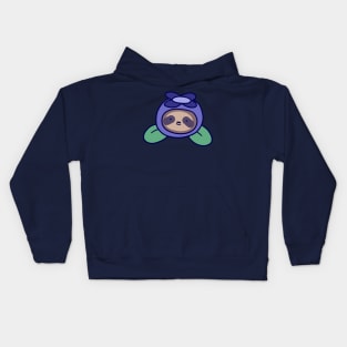 Blueberry Sloth Face Kids Hoodie